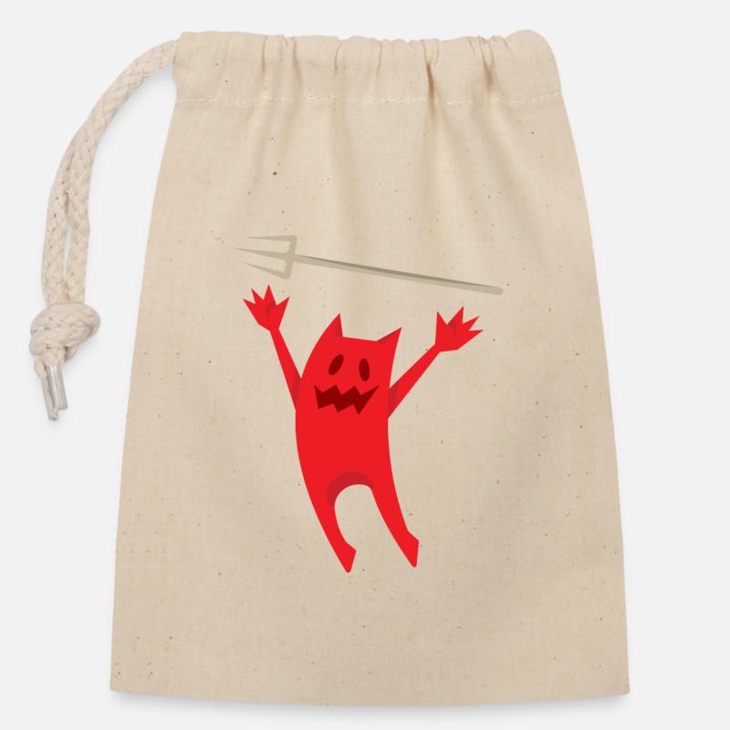 Cheeky devil - Closable cotton gift bag (14x20cm) - nature