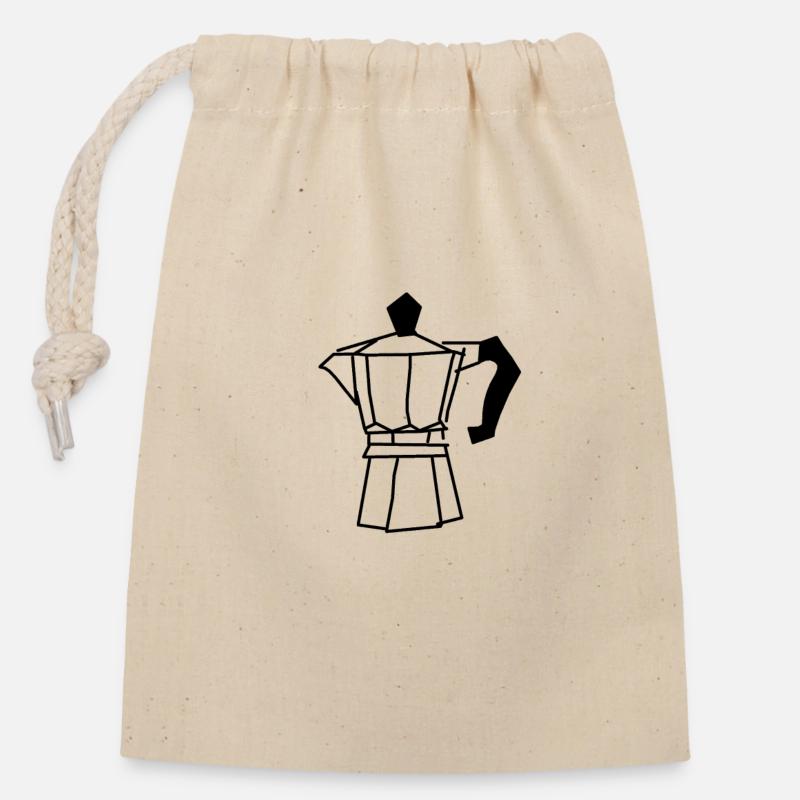Kaffee - Verschließbarer Geschenkbeutel aus Baumwolle (14x20cm) - Natur