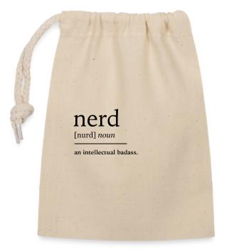 Nerd nerd - Sac cadeau en coton avec cordon (14 x 20 cm) - nature - Devant