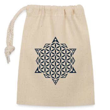 Flower of Life, Sacred Geometry - Closable cotton gift bag (14x20cm) - nature - Front