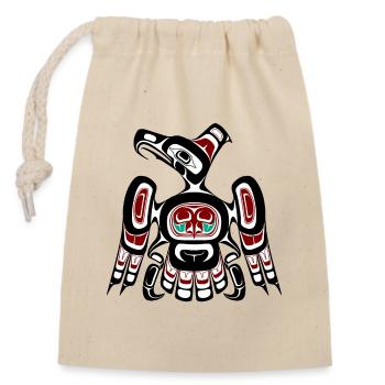 Northwest Pacific coast Kaigani Thunderbird - Closable cotton gift bag (14x20cm) - nature - Front