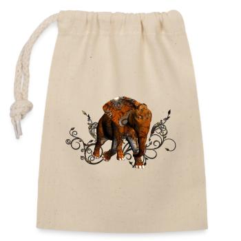 Atemberaubender Steampunk-Elefant - Verschließbarer Geschenkbeutel aus Baumwolle (14x20cm) - Natur - Vorne