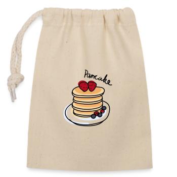 Pancake & Baies – Chemise de fan du petit-déjeuner - Sac cadeau en coton avec cordon (14 x 20 cm) - nature - Devant