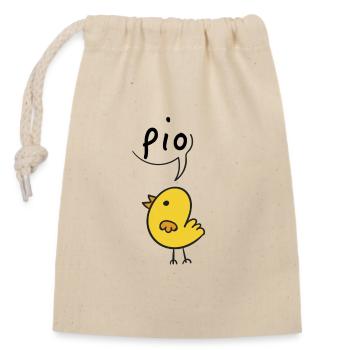 Bip ! Design de dessin animé de fille mignonne - Sac cadeau en coton avec cordon (14 x 20 cm) - nature - Devant