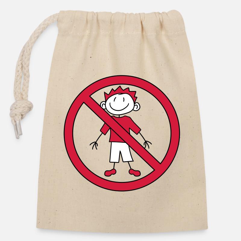 interdit panneau zone pas enfant peint gribouillis com - Sac cadeau en coton avec cordon (14 x 20 cm) - nature