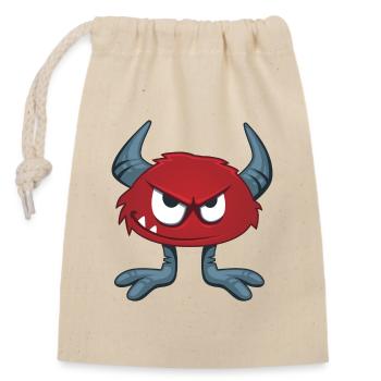 little red monster - Closable cotton gift bag (14x20cm) - nature - Front