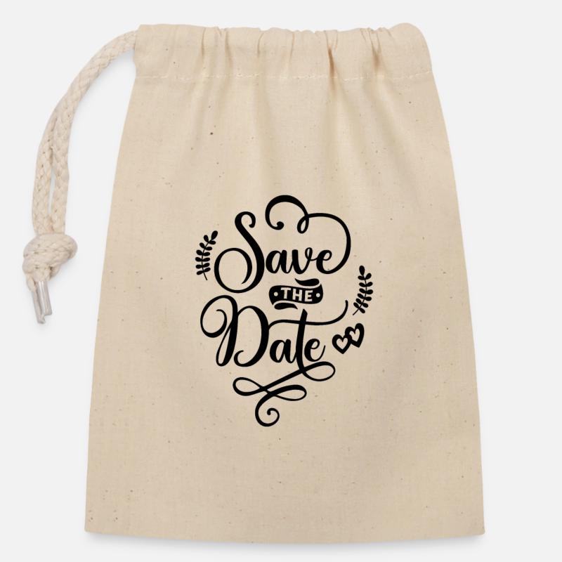 Timeless Natural Patterns in Black and White - Closable cotton gift bag (14x20cm) - nature