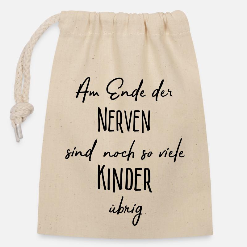 Am Ende der Nerven..... - Verschließbarer Geschenkbeutel aus Baumwolle (14x20cm) - Natur
