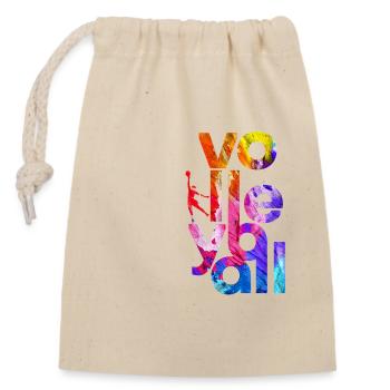 Volleyball Handball Sport Geschenk - Verschließbarer Geschenkbeutel aus Baumwolle (14x20cm) - Natur - Vorne