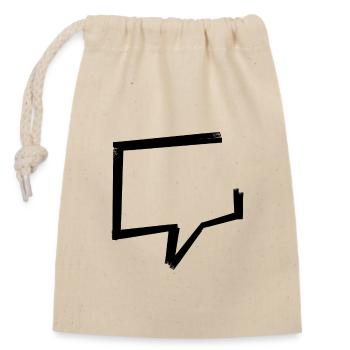 Speech bubble - tape - Closable cotton gift bag (14x20cm) - nature - Front