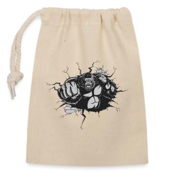 Gorilla King Kong - Closable cotton gift bag (14x20cm) - nature - Front