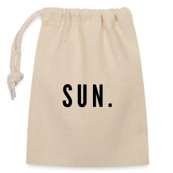 Un SOLEIL minimal. Design – Dimanche du dimanche - Sac cadeau en coton avec cordon (14 x 20 cm) - nature - Devant