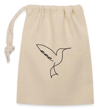 Silhouette de colibri - Simple design naturel - Sac cadeau en coton avec cordon (14 x 20 cm) - nature - Devant