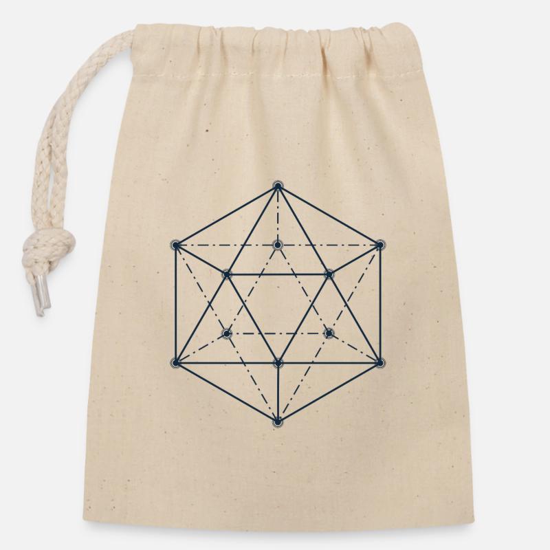 Blue Abstract Geometric Design - Closable cotton gift bag (14x20cm) - nature