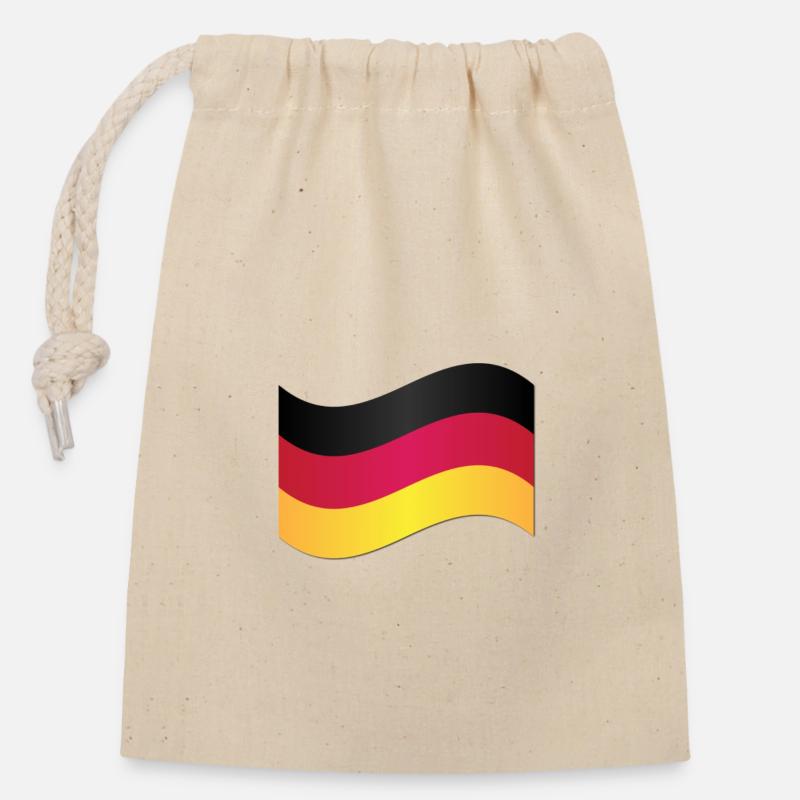 Drapeau allemand - Sac cadeau en coton avec cordon (14 x 20 cm) - nature