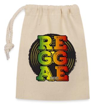 Reggae Neonfarben Logo - Verschließbarer Geschenkbeutel aus Baumwolle (14x20cm) - Natur - Vorne