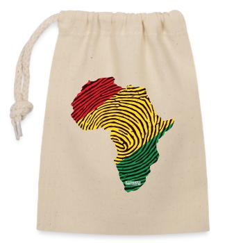 Africa Fingerprint Pattern Palette - Closable cotton gift bag (14x20cm) - nature - Front