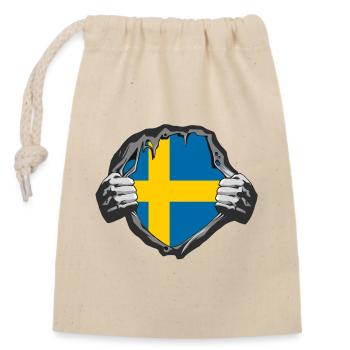 Schweden Brust / Geschenk Stockholm Göteborg - Verschließbarer Geschenkbeutel aus Baumwolle (14x20cm) - Natur - Vorne