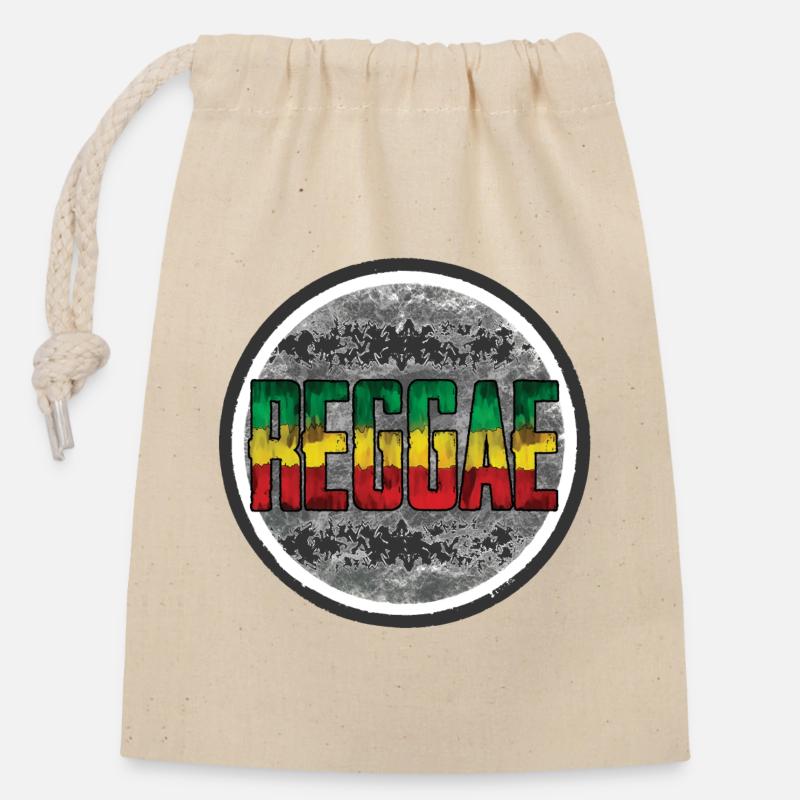 Regenbogen Rasta Friedenssymbol - Verschließbarer Geschenkbeutel aus Baumwolle (14x20cm) - Natur