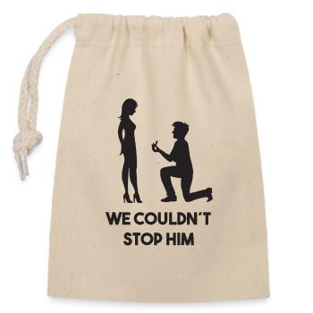 Bachelor Party Funny saying Wedding Party - Closable cotton gift bag (14x20cm) - nature - Front