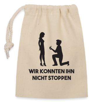 Hen party funny saying bachelor party celebration - Closable cotton gift bag (14x20cm) - nature - Front