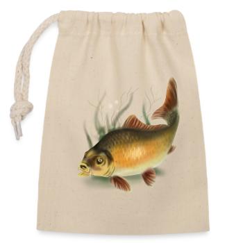 carpe - Sac cadeau en coton avec cordon (14 x 20 cm) - nature - Devant