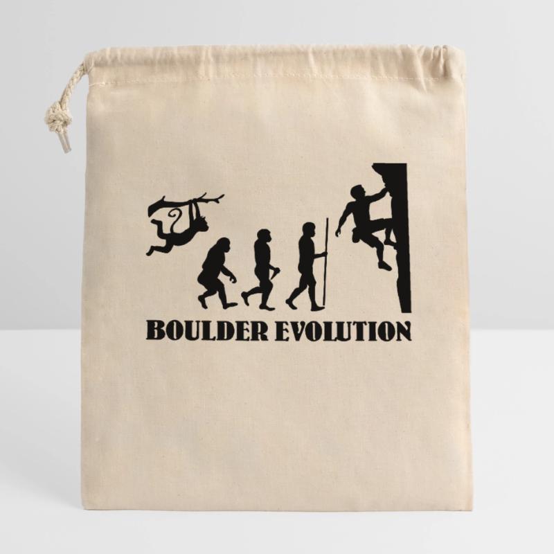 Boulder Evolution Klettern Bergsteigen Boulderer Verschließbarer Geschenkbeutel aus Baumwolle (14x20cm)