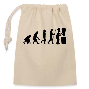 Evolution doner kebab kebap skewer meat food - Closable cotton gift bag (14x20cm) - nature - Front