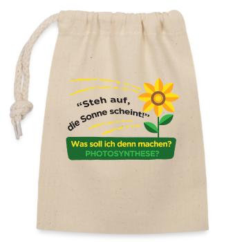Late risers Waking up Morning muffles Funny sayings - Closable cotton gift bag (14x20cm) - nature - Front