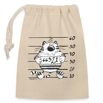 Cat in jail - Sac cadeau en coton avec cordon (14 x 20 cm) - nature - Devant