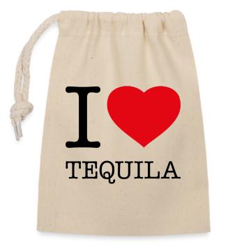 J'AIME TEQUILA - Sac cadeau en coton avec cordon (14 x 20 cm) - nature - Devant