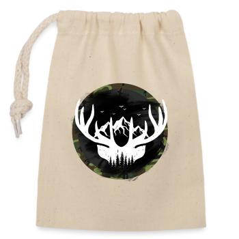 Chasse chasse bois - Sac cadeau en coton avec cordon (14 x 20 cm) - nature - Devant