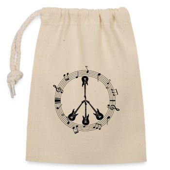 Peace and love - Closable cotton gift bag (14x20cm) - nature - Front