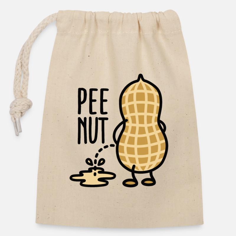 Pee-nut - Verschließbarer Geschenkbeutel aus Baumwolle (14x20cm) - Natur