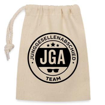 jga team heirat - Verschließbarer Geschenkbeutel aus Baumwolle (14x20cm) - Natur - Vorne