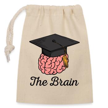 Graduated from school, graduated from high school, master funny - Closable cotton gift bag (14x20cm) - nature - Front