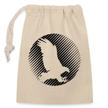 HAWK 0.1 - Closable cotton gift bag (14x20cm) - nature - Front