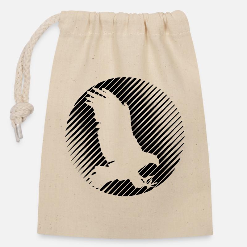 HAWK 0.1 - Closable cotton gift bag (14x20cm) - nature