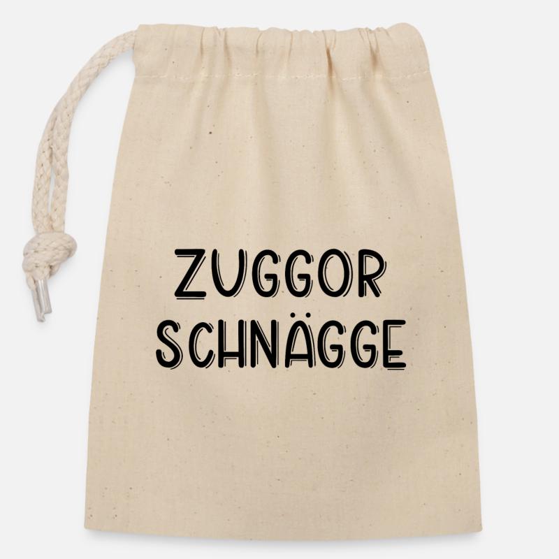 Zuckerschnecke Sächsisch Dialekt Sachsen Geschenk - Verschließbarer Geschenkbeutel aus Baumwolle (14x20cm) - Natur