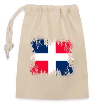 République dominicaine - République dominicaine - Sac cadeau en coton avec cordon (14 x 20 cm) - nature - Devant