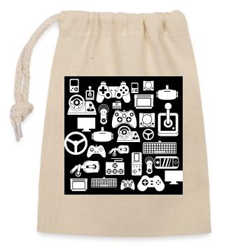 Modèle de jeu - Sac cadeau en coton avec cordon (14 x 20 cm) - nature - Devant