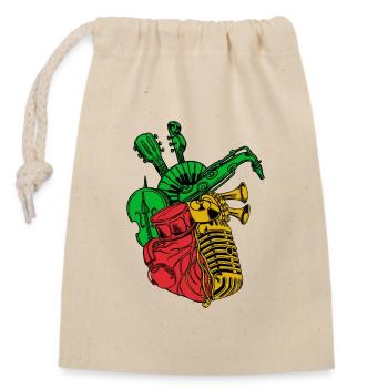 Reggae Reggae Music Reggaeton Jamaica Jam Music - Sac cadeau en coton avec cordon (14 x 20 cm) - nature - Devant