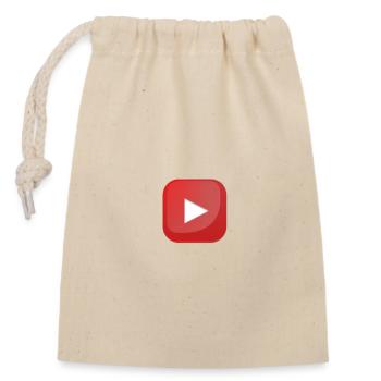 Youtube botton - Closable cotton gift bag (14x20cm) - nature - Front