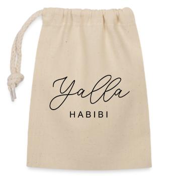 Yalla Habibi Arabic Muslim Treasure Islam Gift - Closable cotton gift bag (14x20cm) - nature - Front
