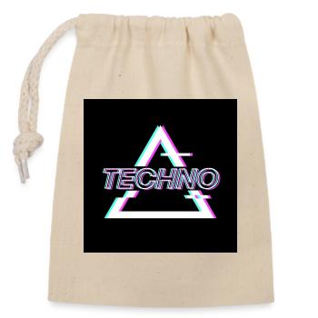 Techno - Sac cadeau en coton avec cordon (14 x 20 cm) - nature - Devant