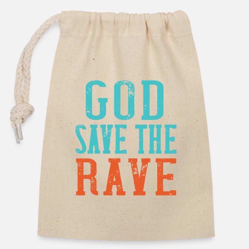 Dieu sauve la rave - Sac cadeau en coton avec cordon (14 x 20 cm) - nature