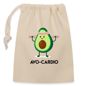 Avocado Fitness Hero - Sac cadeau en coton avec cordon (14 x 20 cm) - nature - Devant