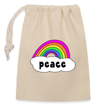 Peace Peace rainbow cloud - Closable cotton gift bag (14x20cm) - nature - Front