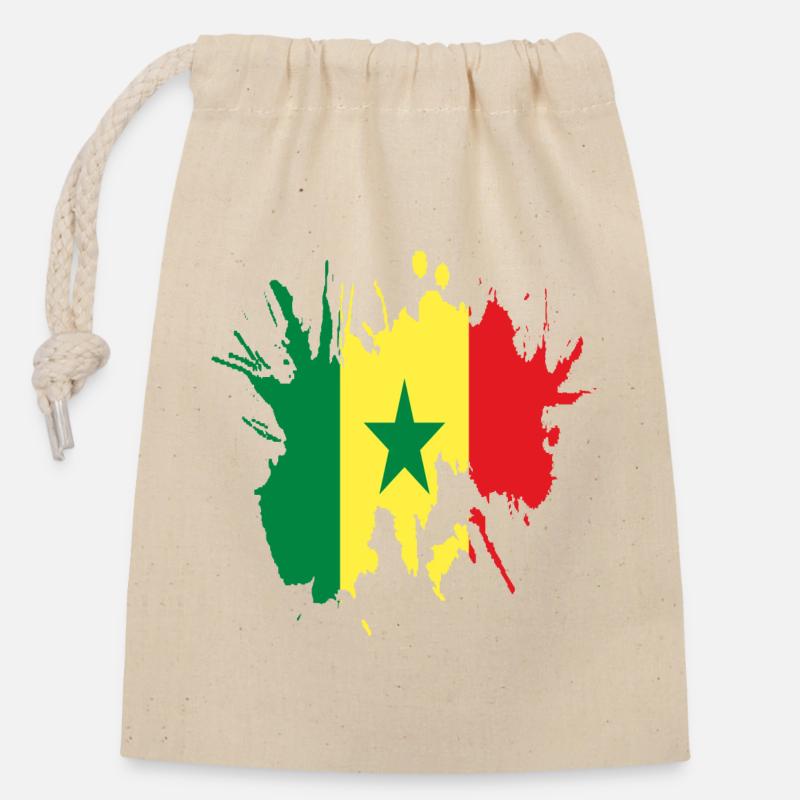 Senegal - Closable cotton gift bag (14x20cm) - nature