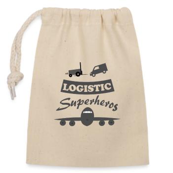 Logistics and transport - Closable cotton gift bag (14x20cm) - nature - Front